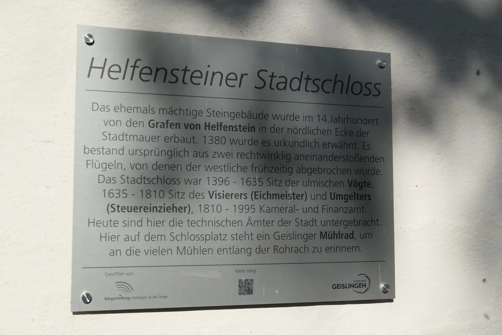 Das Helfensteiner Stadtschloss in der Schloßgasse